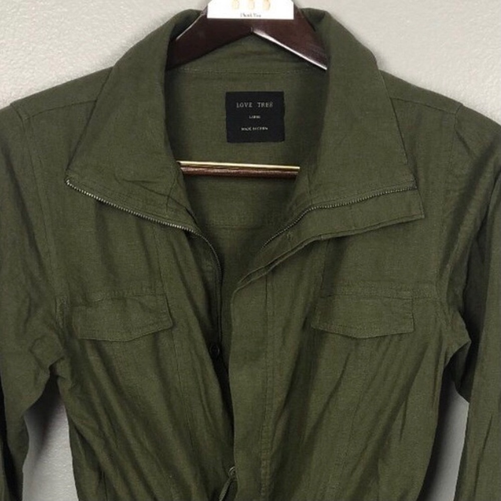 Love Tree Linen blend Utility Drawstring Jacket